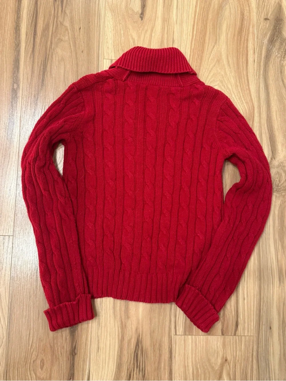 Gymboree Red Cable-Knit Shawl Collar Cardigan- Girls Size 5/6